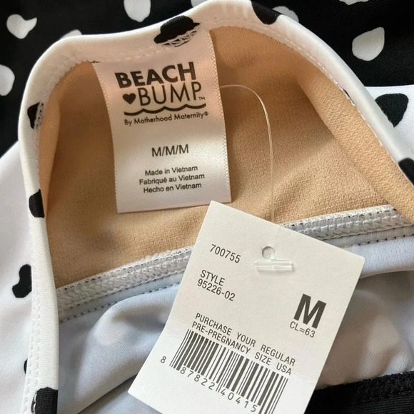 NWT Motherhood Maternity Beach Bump, One Piece Halter Polka Dot Swimsuit - Picture 6 of 9